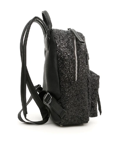 Shop Chiara Ferragni Small Glitter Flirting Backpack In Black (black)