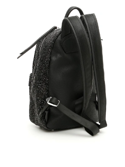 Shop Chiara Ferragni Small Glitter Flirting Backpack In Black (black)