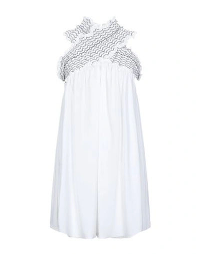 Shop Dondup Woman Mini Dress White Size L Polyester, Viscose, Silk