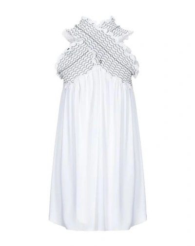 Shop Dondup Woman Mini Dress White Size L Polyester, Viscose, Silk