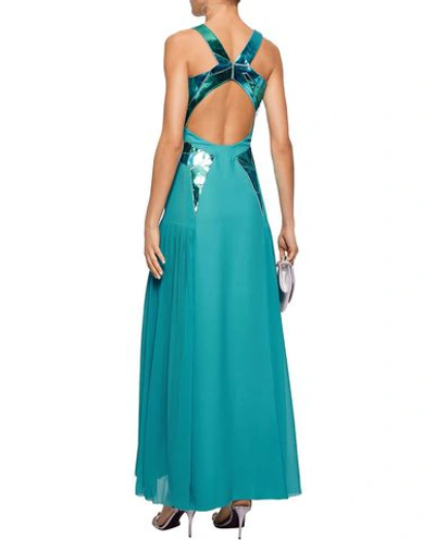 Shop Versace Long Dresses In Turquoise
