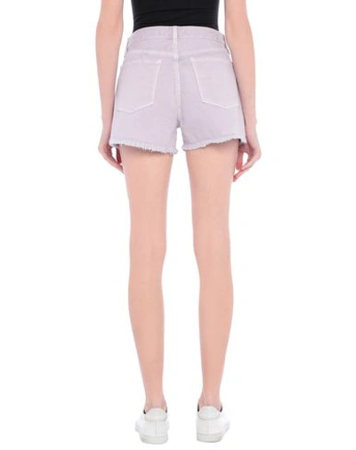 Shop J Brand Woman Denim Shorts Lilac Size 25 Cotton In Purple