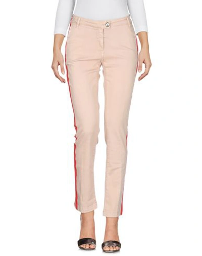 Shop Patrizia Pepe Woman Jeans Beige Size 8 Cotton, Elastane