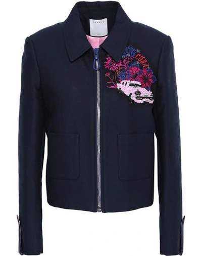 Shop Sandro Sartorial Jacket In Dark Blue