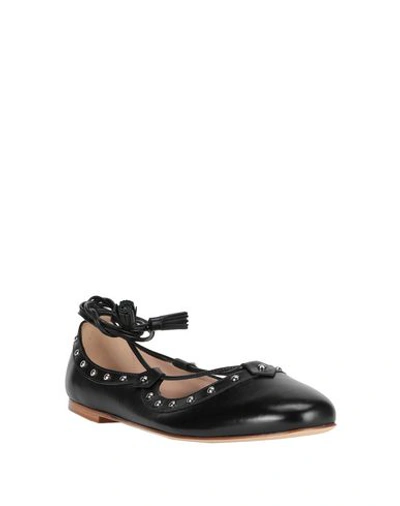 Shop Tod's Woman Ballet Flats Black Size 7 Leather