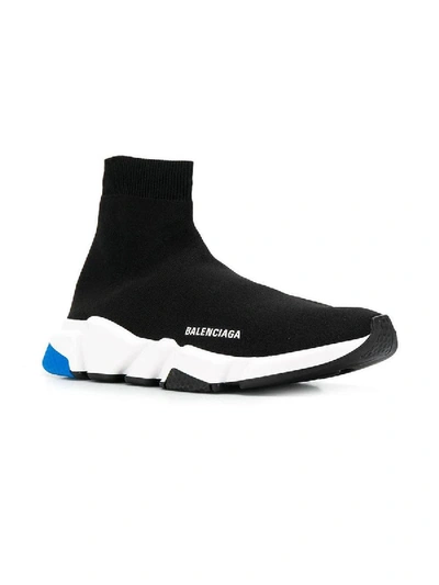 Shop Balenciaga Speed Knitted Sock Sneakers Blue