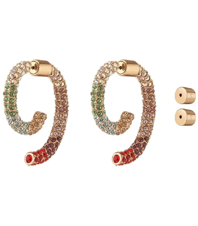 Shop Demarson Pave Luna Earrings In Gold Multi