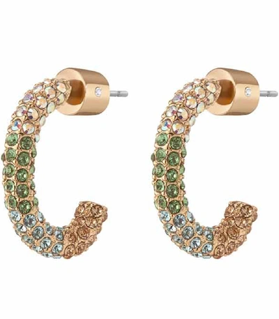 Shop Demarson Pave Luna Earrings In Gold Multi