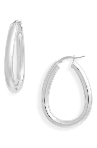 Shop Argento Vivo Large Hoop Earrings In Silver