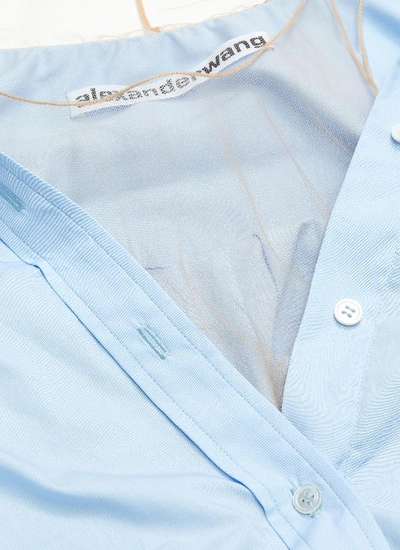 Shop Alexander Wang X Lane Crawford Sheer Panel Shirt In Blue