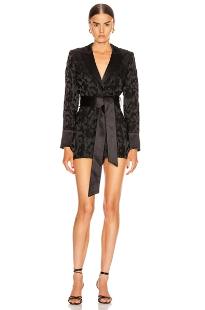 Shop Alexis Ashling Romper In Black Floral Jacquard