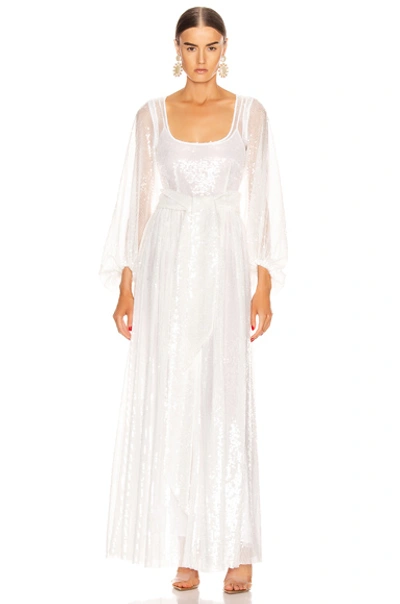 Shop Staud Pearl Dress In Clear Sequin