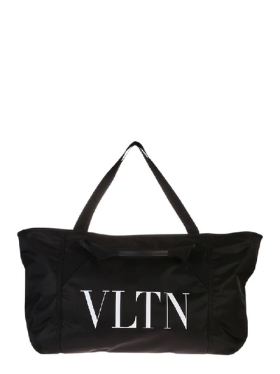 Shop Valentino Branded Duffle Bag In Black