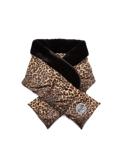 Shop Heurueh 'leopard' Pull Through Faux Fur Scarf In Leopard Print