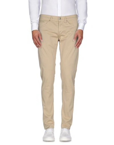 Shop Dondup Man Pants Light Yellow Size 29 Cotton, Elastane