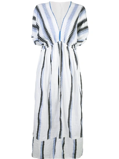 Shop Lemlem Aster Striped Dress In Blue
