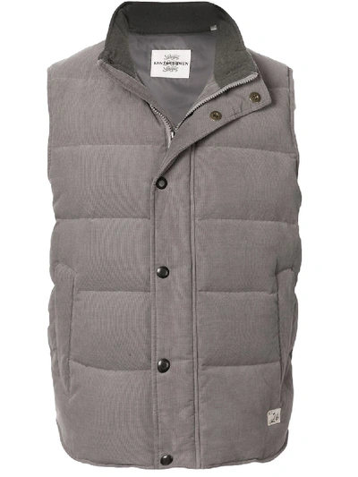 Shop Kent & Curwen Padded Corduroy Gilet In Grey