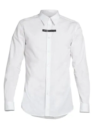 Shop Givenchy Logo Tape Dress Shirt In White