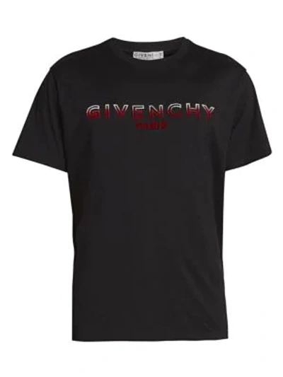 Shop Givenchy Embossed Logo Cotton Tee In Black