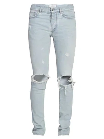 Shop Givenchy Slim-fit Distressed Jeans In Light Blue