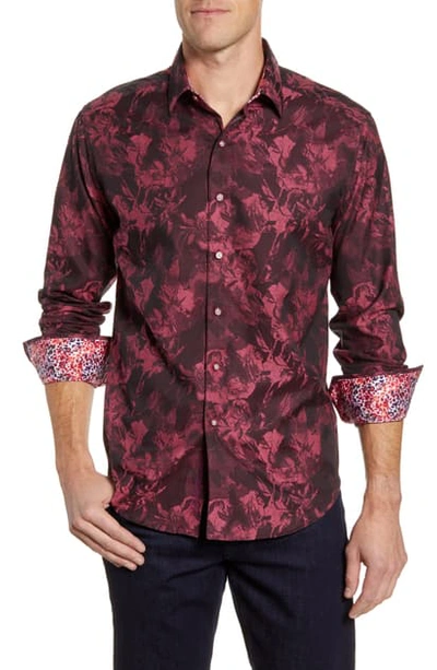 Shop Robert Graham Rose Classic Fit Button-up Sport Shirt In Red