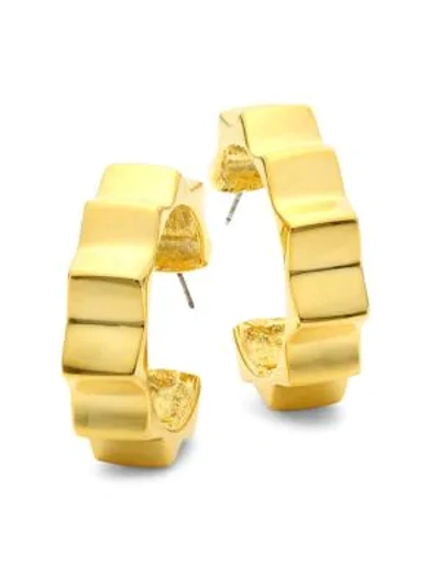 Shop Kenneth Jay Lane Women's 22k Goldplated Spiked Large Hoop Earrings In Yellow Goldtone