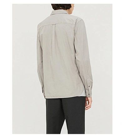 Shop Allsaints Redondo Slim-fit Cotton Shirt In Flint Grey