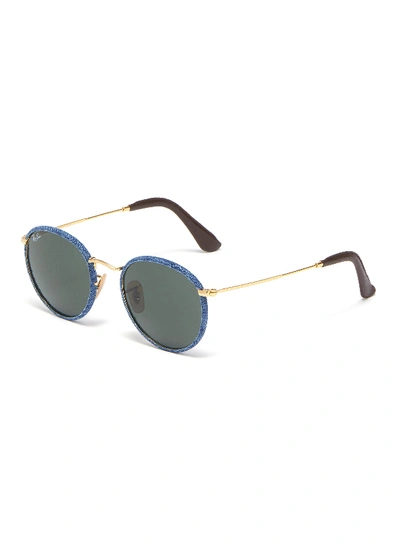 Ray Ban Denim Frame Metal Temple Round Sunglasses In Multi-colour | ModeSens