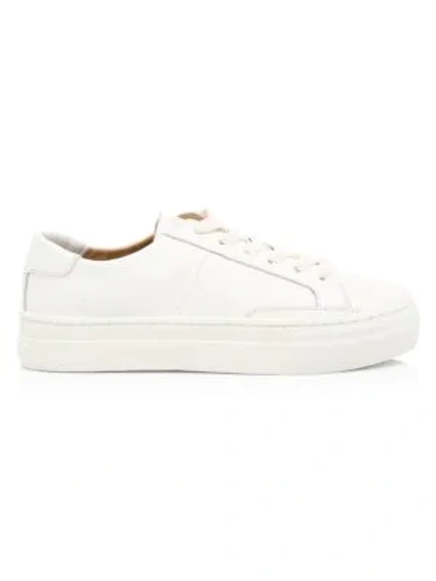 Shop Soludos Ibiza Platform Leather Sneakers In White
