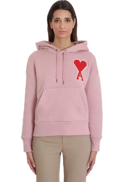 Shop Ami Alexandre Mattiussi Sweatshirt In Rose-pink Cotton