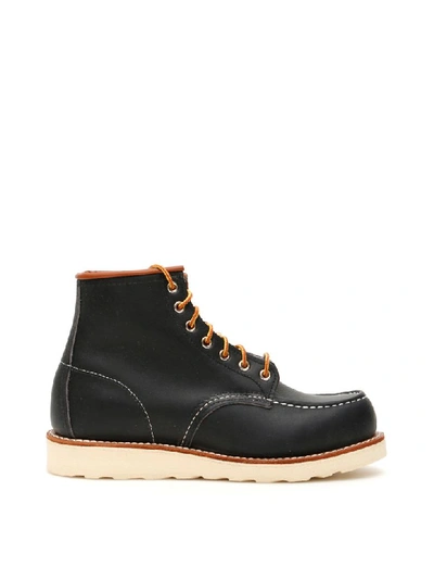 Shop Red Wing Moc Toe Boots 8859 In Navy (blue)