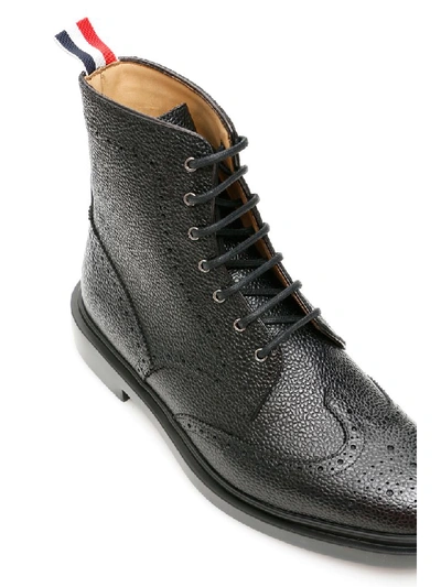 Shop Thom Browne Wingtip Boots In Black (black)