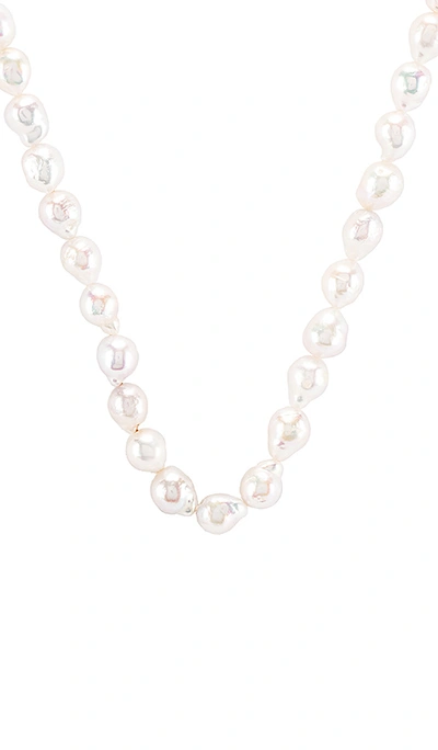 Shop Joolz By Martha Calvo Mini Baroque Pearl Necklace In Gold