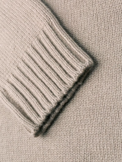 Shop Fendi Karligraphy Knitted Jumper In Neutrals