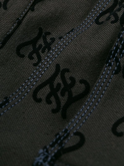 Shop Fendi Karligraphy Bootcut Jeans In Black