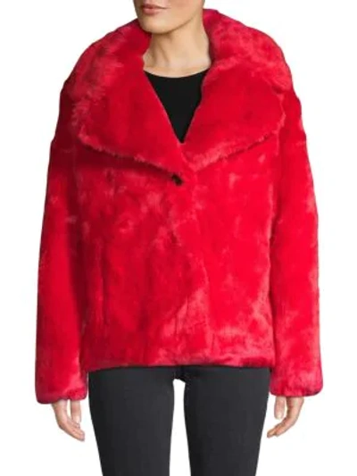 Shop Avec Les Filles Faux Fur Jacket In Red