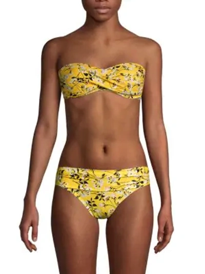 Shop La Blanca Swim Floral-print Bikini Top In Sunshine