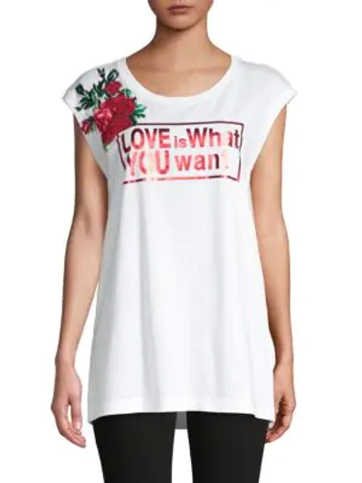 Shop Dolce & Gabbana Embroidered Cotton Tank Top In White Multi