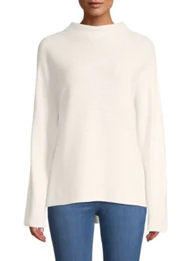 Shop Vince Ribbed Wool & Cashmere Funnelneck Sweater In Off White