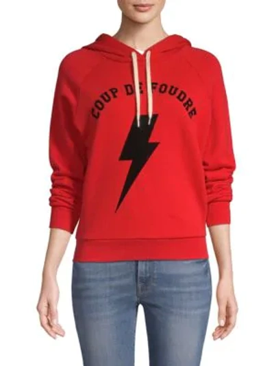 Shop Frame Shrunken Cotton Hoodie In Hunter Red