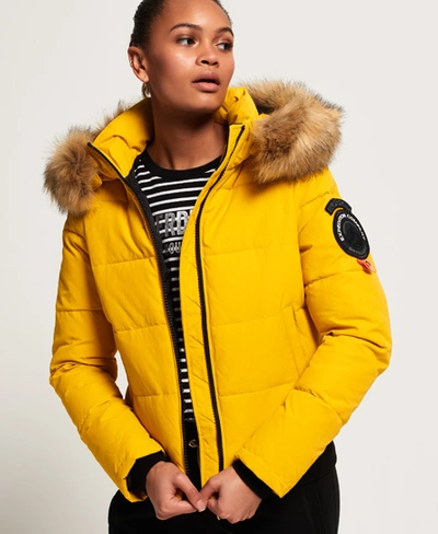 Shop Superdry Everest Ella Bomber Jacket In Yellow