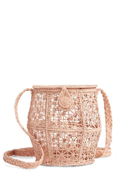 Shop Kaanas Jerico Woven Bucket Crossbody Bag In Pink