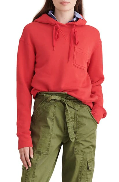 Shop Alex Mill Pocket Hooded Sweatshirt In Red