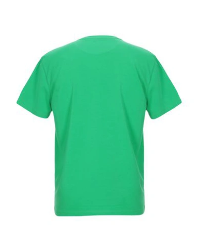 Shop Bikkembergs Man T-shirt Green Size S Cotton, Elastane