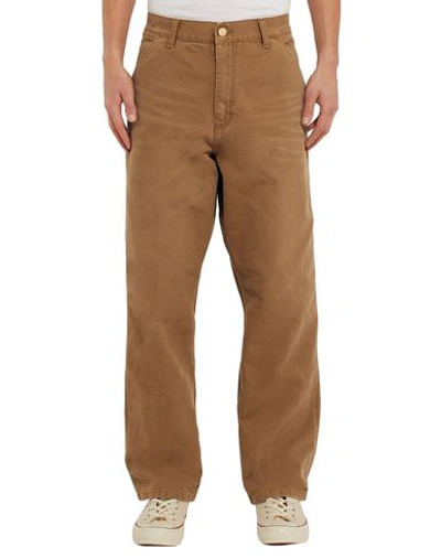 Shop Carhartt Man Pants Brown Size 31w-32l Cotton