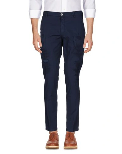 Shop Aglini Man Pants Midnight Blue Size 35 Cotton, Elastane