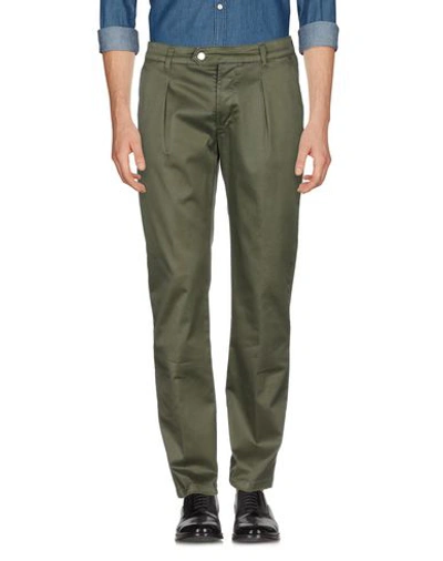 Shop Entre Amis Man Pants Military Green Size 32 Cotton, Elastane