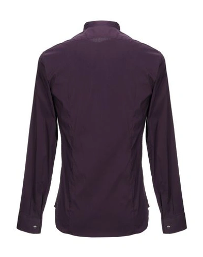 Shop Grey Daniele Alessandrini Solid Color Shirt In Purple