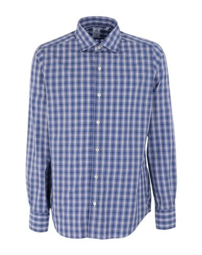 Shop Finamore 1925 Checked Shirt In Purple