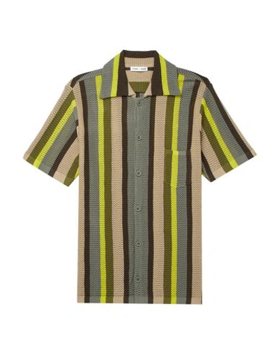Shop Cmmn Swdn Striped Shirt In Military Green